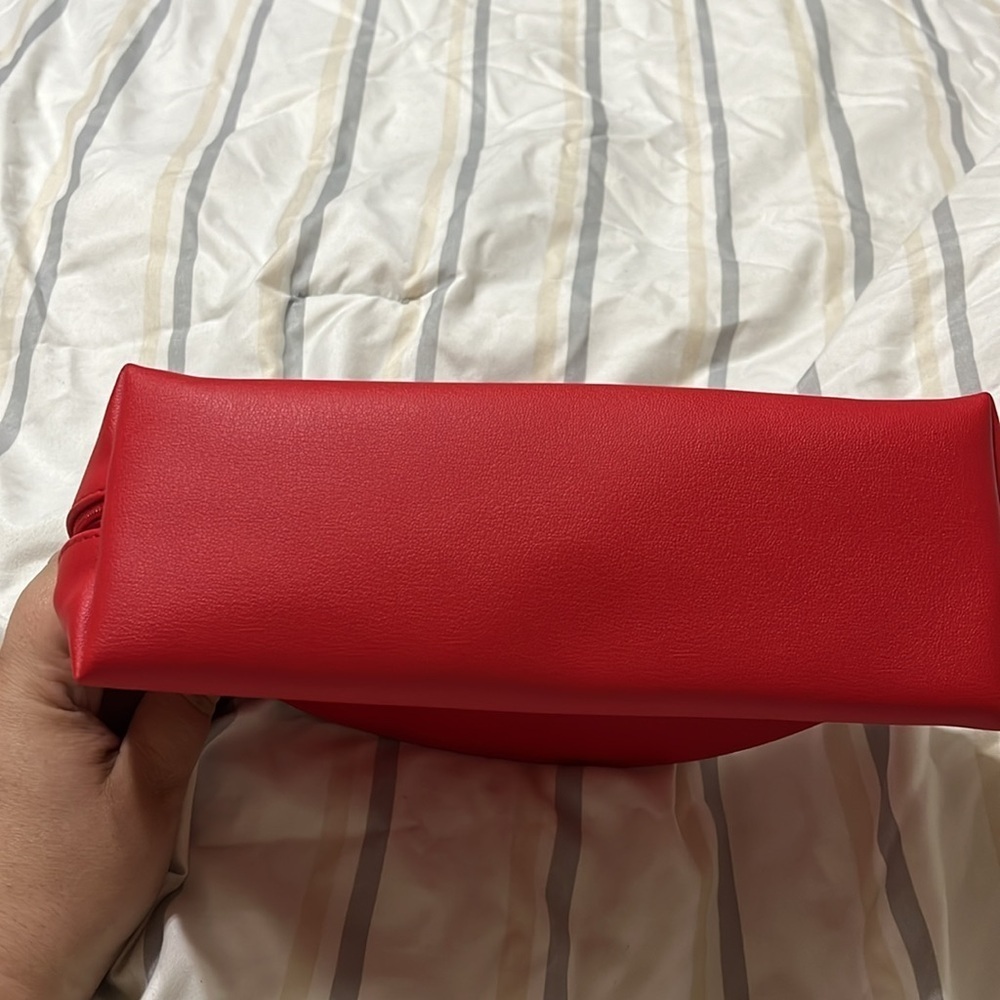 Givenchy Parfums Pouch Cosmetic Bag Clutch Red Shell Shape Big Size - Picture 9 of 9